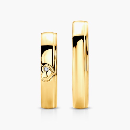 Obrączki ślubne: złote, okrągłe, 4 mm